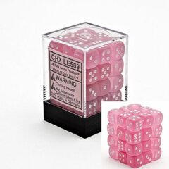 Frosted Pink w/White 36 12mm D6 Dice - CHX27864